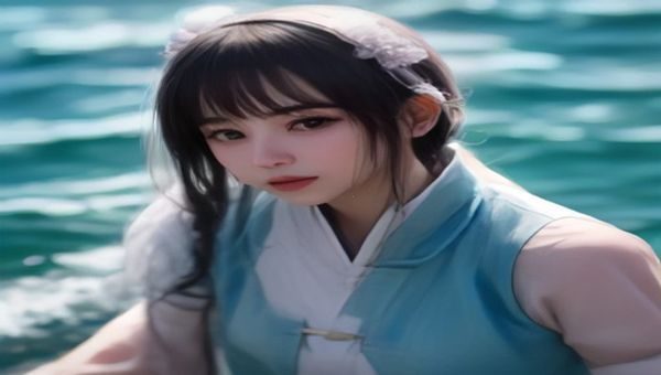 凌辱娜美鱼人岛弧剧情分析配图，深蓝色海底珊瑚礁背景娜美角色站姿，高清动漫风格插画